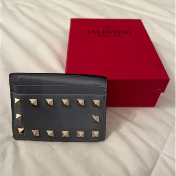 Valentino Garavani Accessories - Valentino Rockstud credit card holder blue
